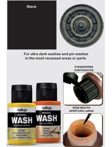 VALLEJO MODEL WASH BLACK 76518 COLORI VALLEJO