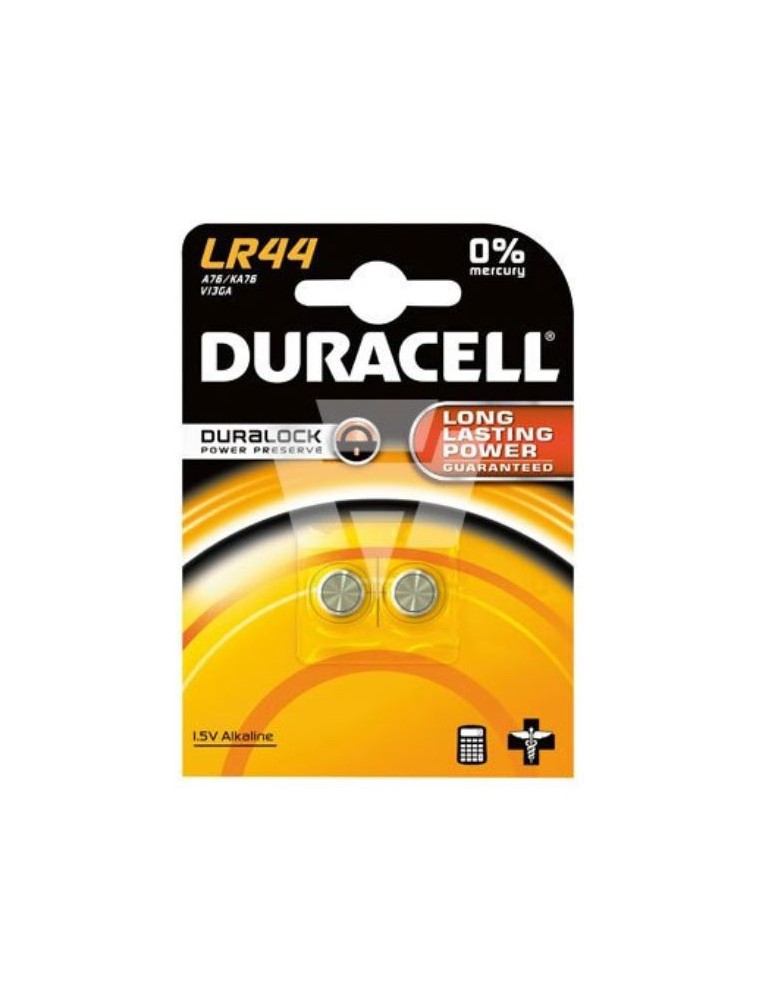 Duracell - BLISTER 2 PILE A BOTTONE  LR44 AlMn 1,5v 105mAh DURACELL