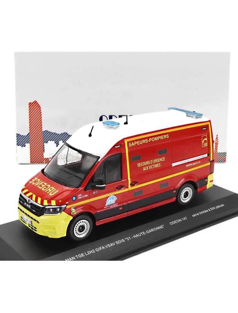 MAN - TGE L2H2 GIFA VSAV SDIS 31 HAUTE-GARONNE VEHICULE DE SECOURS ET D'ASSISTANCE AUX VICTIMES SAPEURS POMPIERS 2020 - RED WHIT