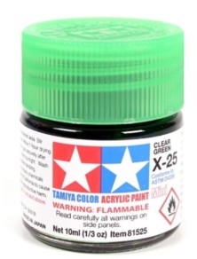 Tamiya - Colore acrilico X-25 Clear Green 6pz da 10ml  trasparente lucido