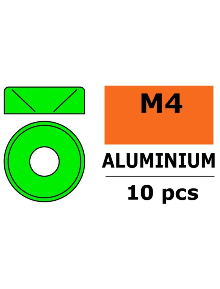 GForce - Rondelle coniche verdi M4 10pz per viti a testa svasata