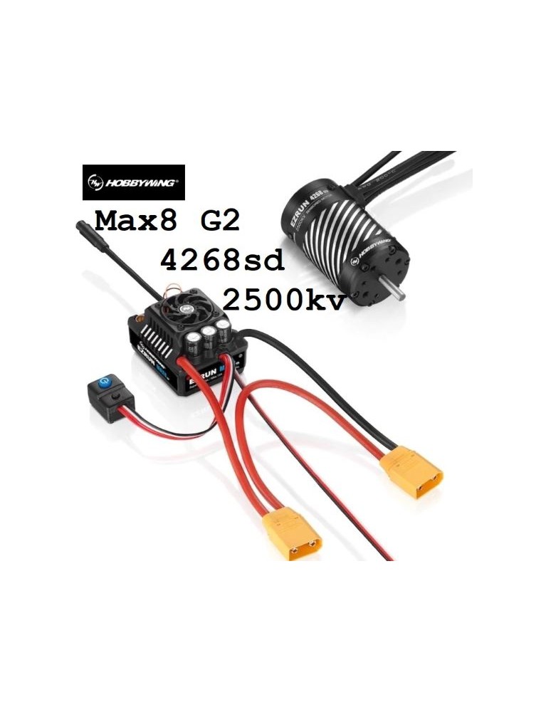 Hobbywing - Ezrun MAX8 G2 combo con 4268SD 2500kV 1/8