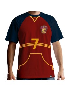 Harry Potter T-shirt "Maglietta Quidditch" Uomo Ss Rossa Premium Taglia L