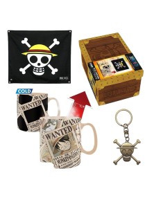 One Piece Set Regalo Bandiera + Portachiavi 3D + Tazza Magica - Gadget