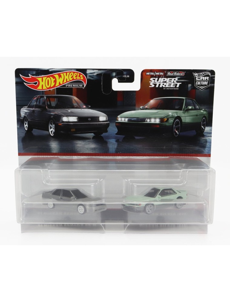 NISSAN - 2X SENTRA SE-R 1991 - SILVIA (S13) 1988 - GREY GREEN