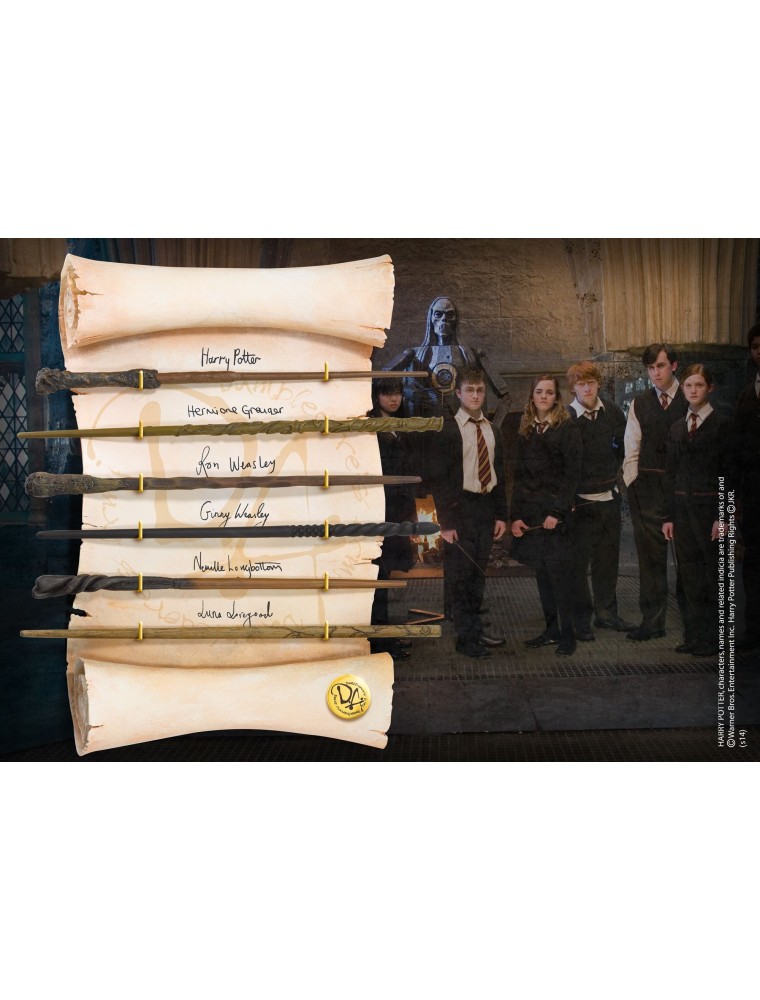 Harry Potter Display 6 Bacchette Character Esercito Di Silente Noble Collection