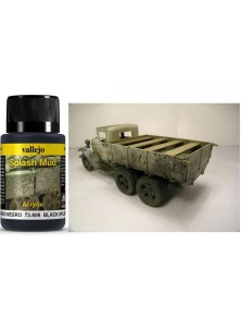 VALLEJO WEATHERING BLACK SPLASH MUD 40ML 73806 COLORI VALLEJO