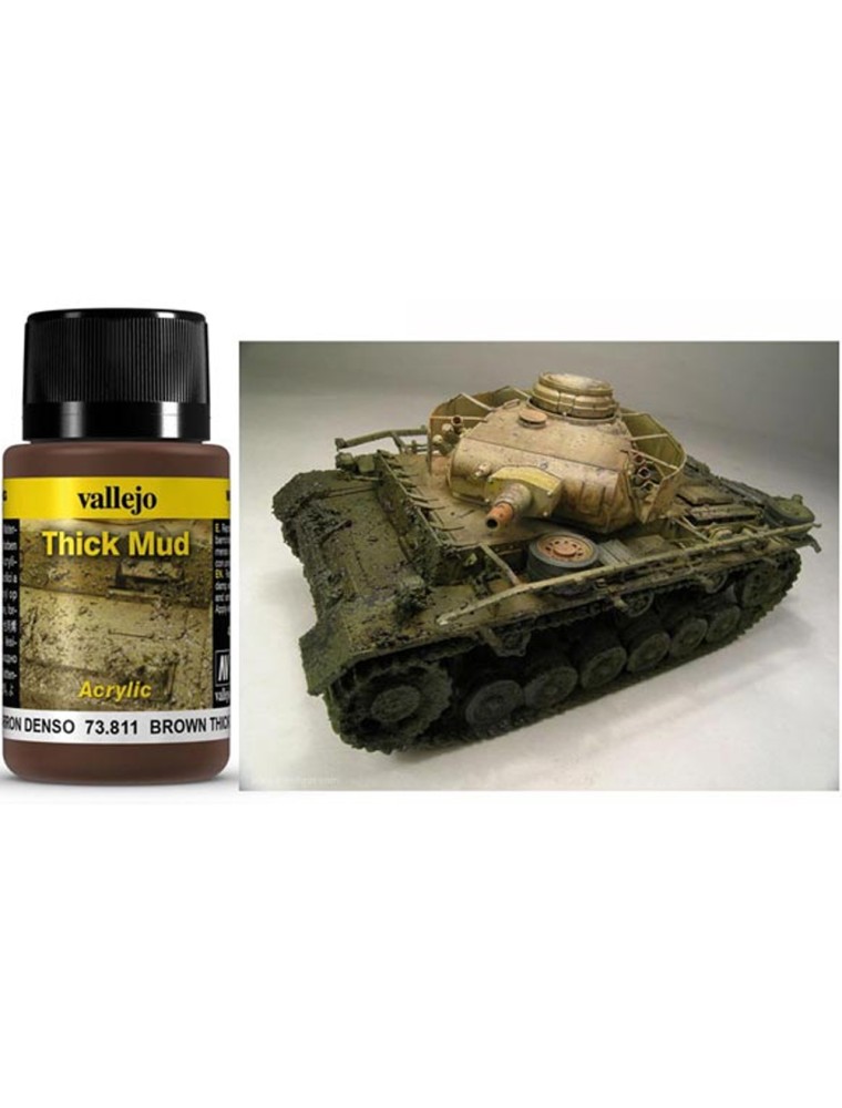 VALLEJO WEATHERING BROWN THICK MUD 40ML 73811 COLORI VALLEJO