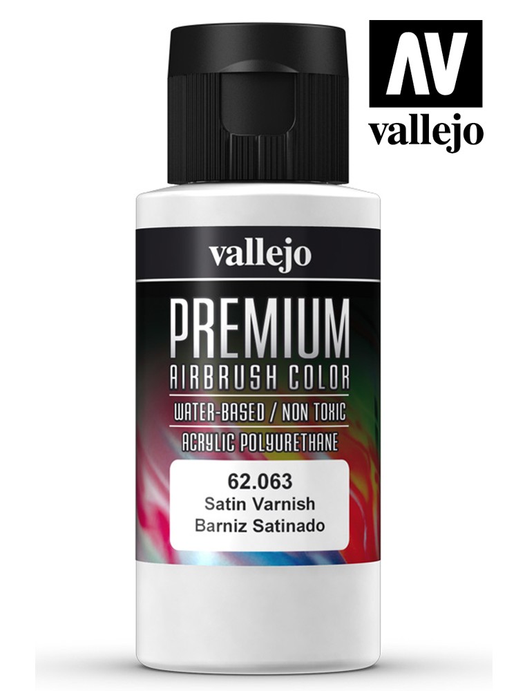 VALLEJO PREMIUM AIRBRUSH SATIN VARNISH 62063 COLORI VALLEJO