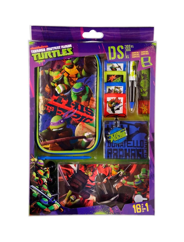 KIT 16 ACCESSORI NINJA TURTLES ALL DS CUSTODIE/PROTEZIONE