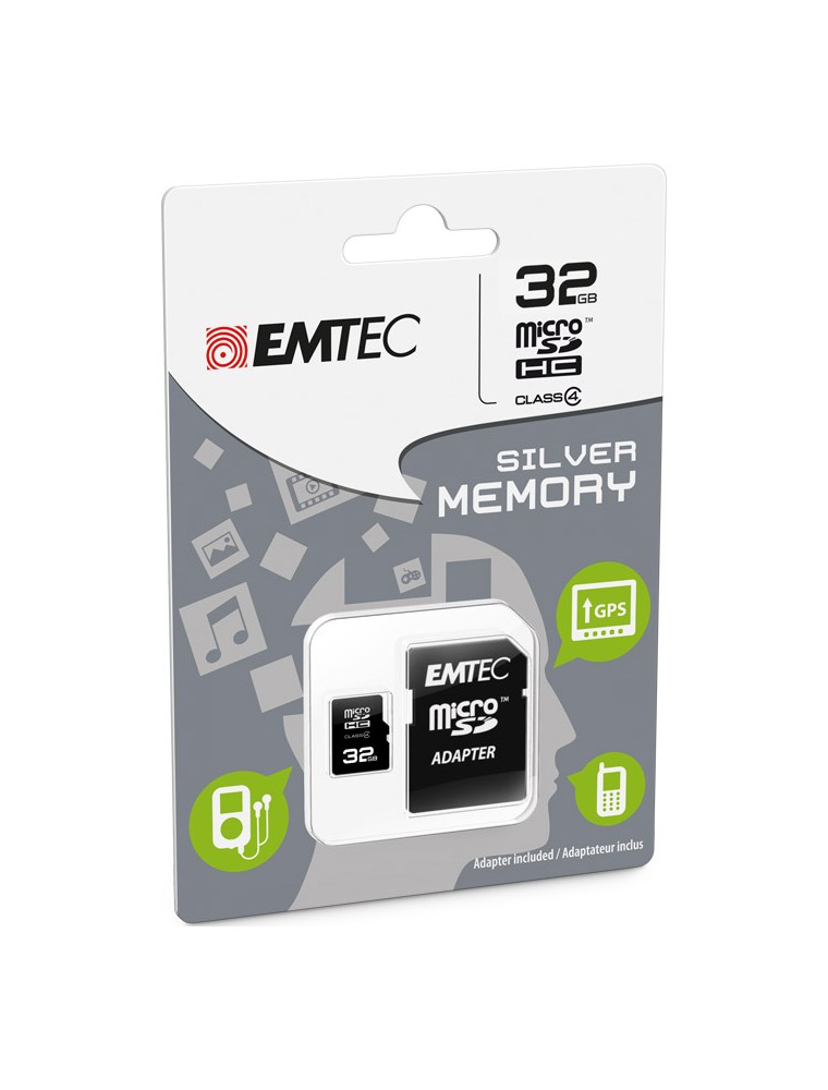 MICROSD + ADAPTER 32GB SILVER (MP3-MP4) MEMORY CARD/HARD DISK CONSOLE - MEMORIE