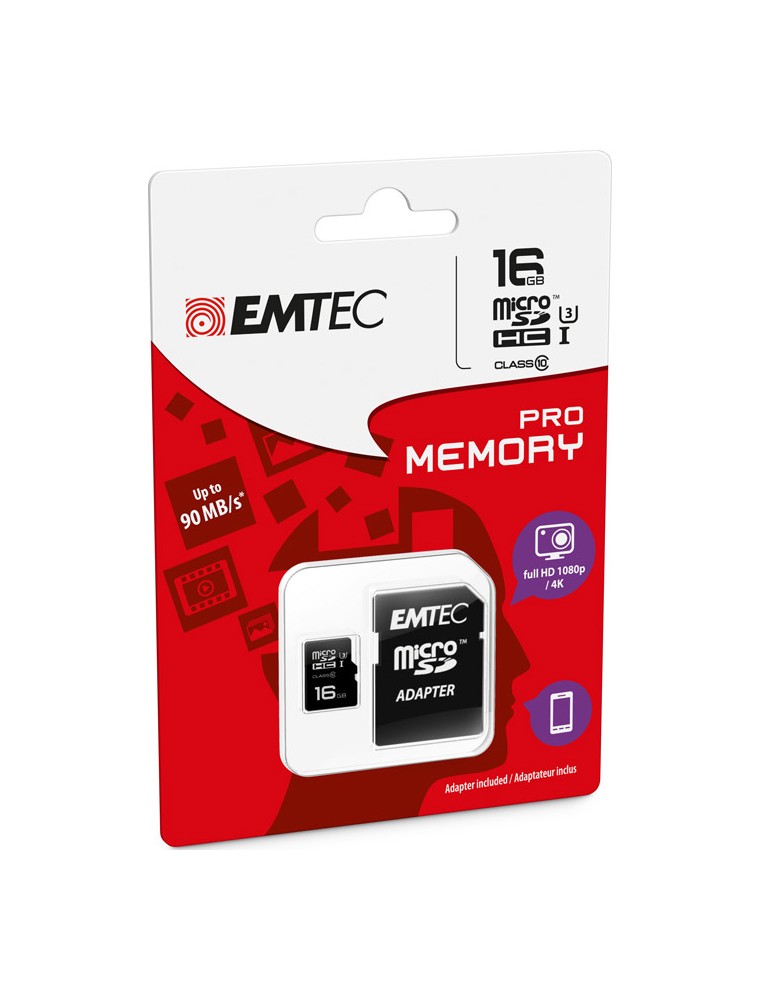 MICROSD + ADAPTER 16GB PRO (3D - 4K) MEMORY CARD/HARD DISK CONSOLE MEMORIE