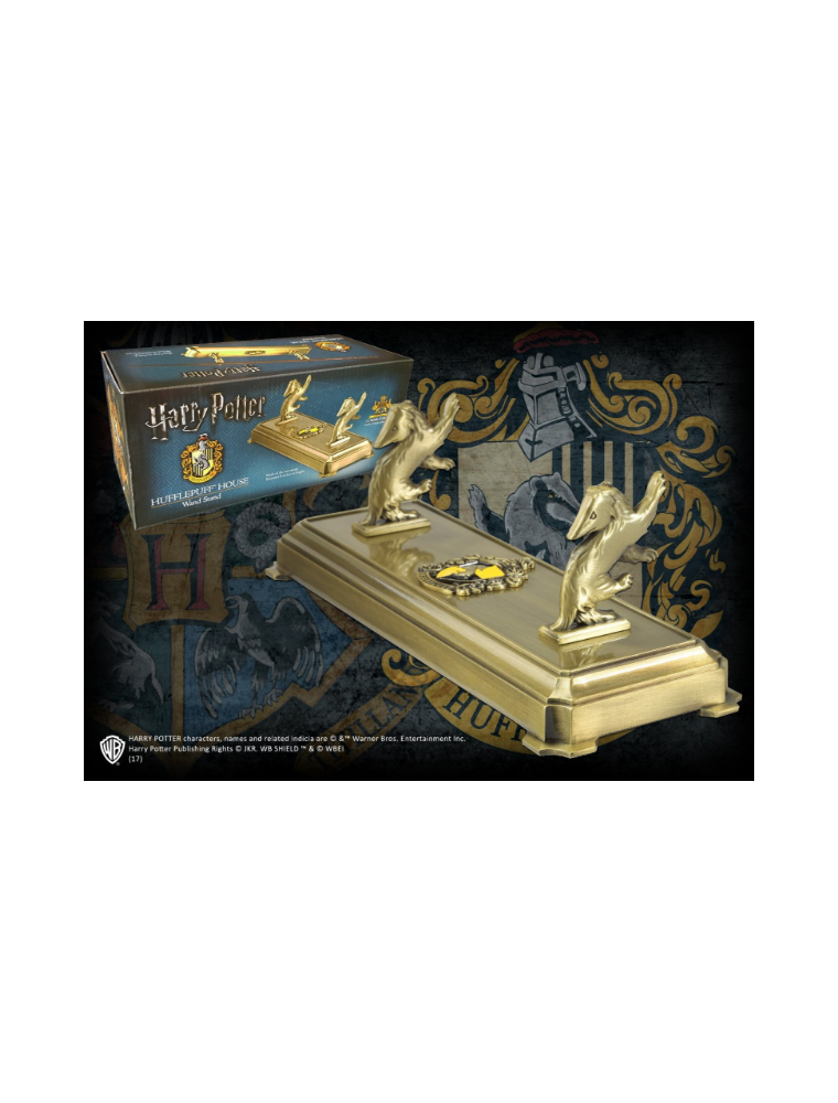 Harry Potter Porta Bacchetta Con Stemma Tassorosso 20 x 7 x 7 cm Noble Collection