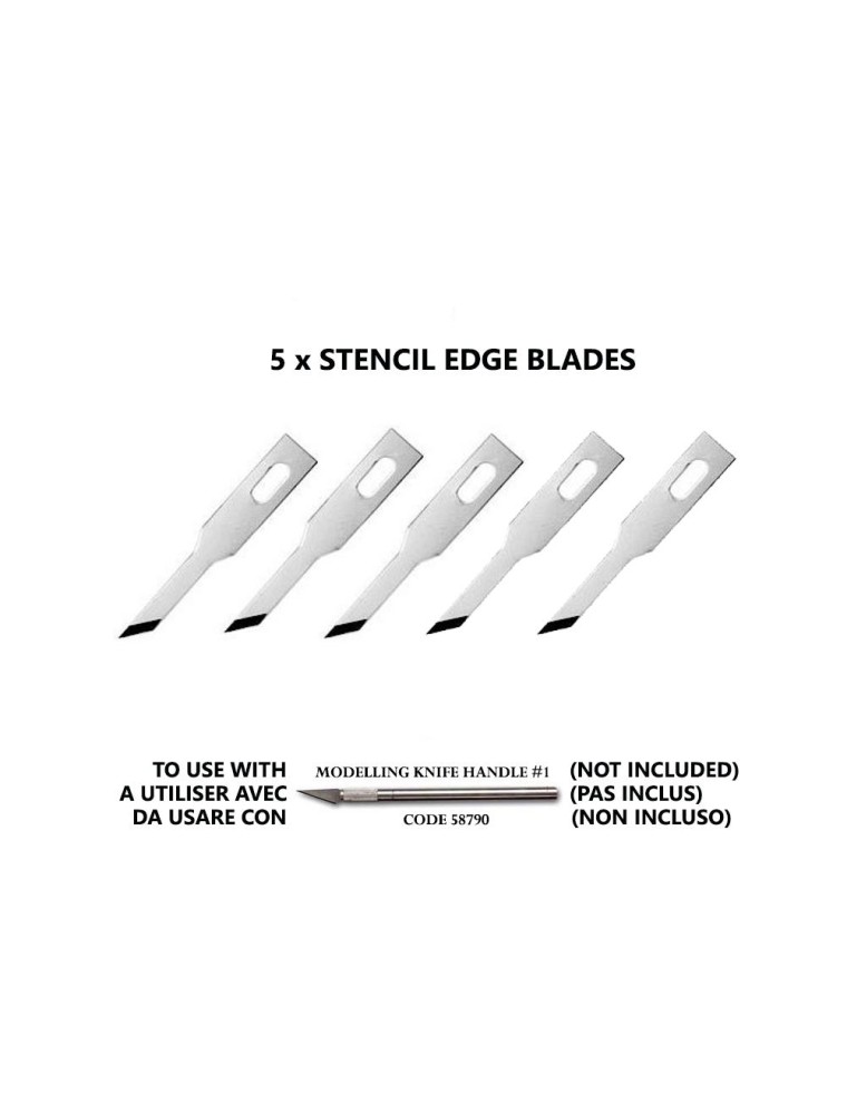 VALLEJO STENCIL EDGE BLADES (5) FOR NO.1 HANDLE ACCESSORI PER MODELLISMO VALLEJO