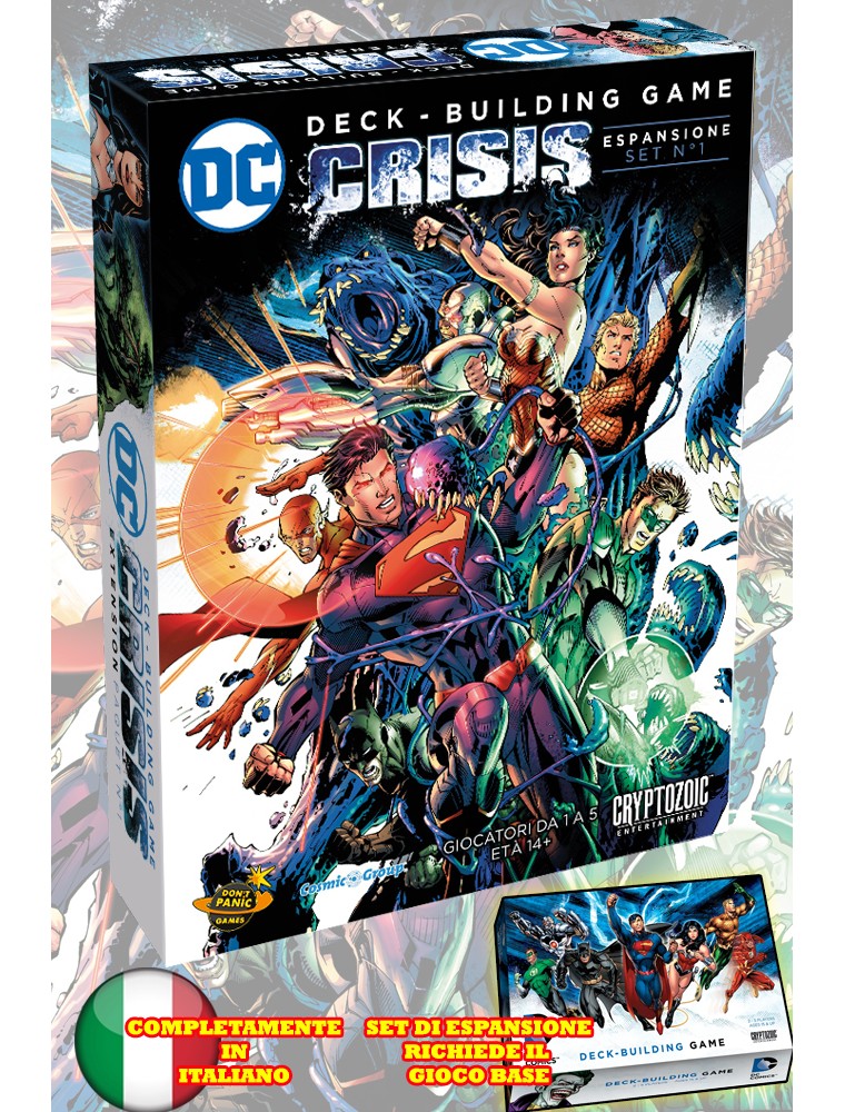 CRYPTOZOIC COSMIC GAMES DC DECK BUILDING GAME CRISIS EXP SET ITA GIOCO DA TAVOLO