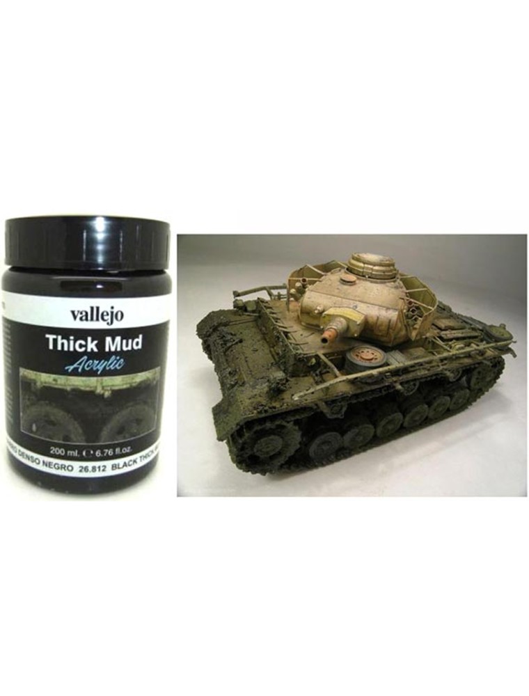 VALLEJO WEATHERING BLACK SPLASH MUD 200ML 26812 ACCESSORI PER MODELLISMO VALLEJO