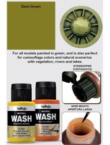 VALLEJO MODEL WASH DARK GREEN 76512 COLORI VALLEJO