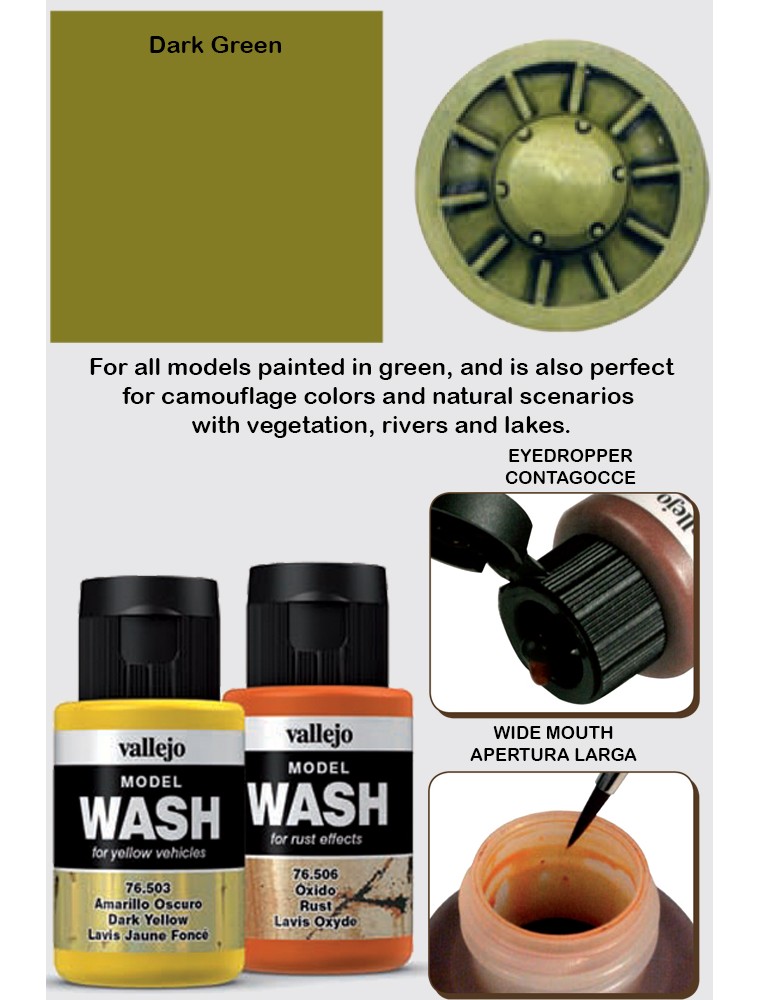 VALLEJO MODEL WASH DARK GREEN 76512 COLORI VALLEJO