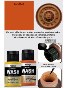 VALLEJO MODEL WASH DARK RUST 76507 COLORI VALLEJO