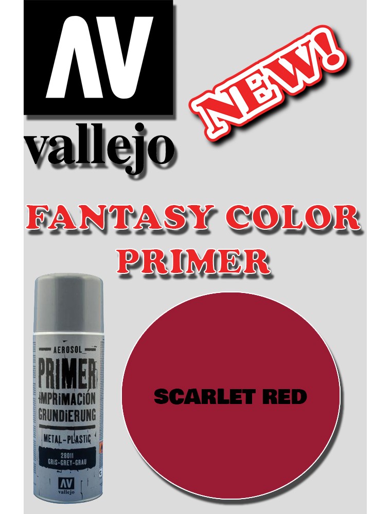 VALLEJO FANTASY COLOR PRIMER SCARLET RED 28016 COLORI VALLEJO