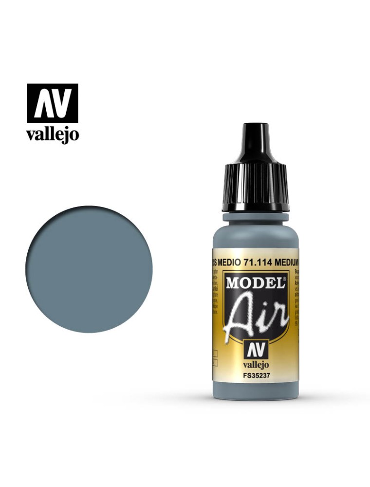 VALLEJO MODEL AIR MEDIUM GREY 71114 COLORI VALLEJO