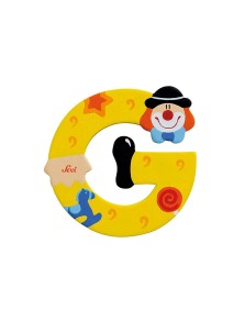 Trudi Sevi 81743 - Letteraa G In Legno A Forma Di Clown Giallo 8 Cm Decorazione