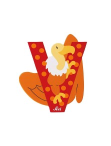 Trudi Sevi 81622 - Letteraa V Vulture In Legno Rosso 7,5 Cm Decorazione