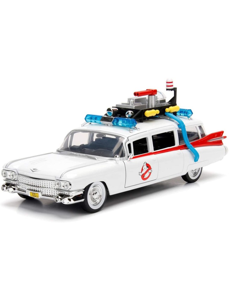 Jada Cadillac Ghostbustoers Ecto-1 1959 Die Cast 1:24 Funzionamento A Ruota Libera