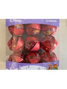 SET 9 PALLINE ROSSE WINNIE THE POOH WINNIE, TIGRO E PIMPI 10 CM ADDOBBI NATALE