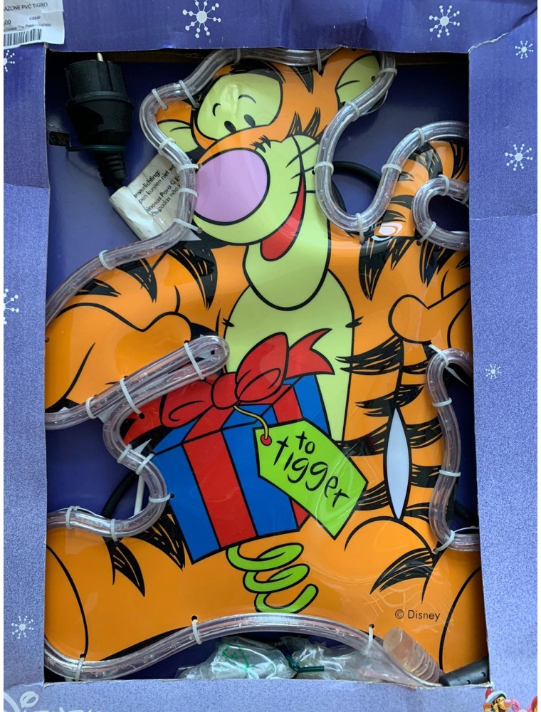 DECORAZIONE LUMINOSA PVC WINNIE THE POOH TIGRO CON LUCI 40 CM ADDOBBI NATALE