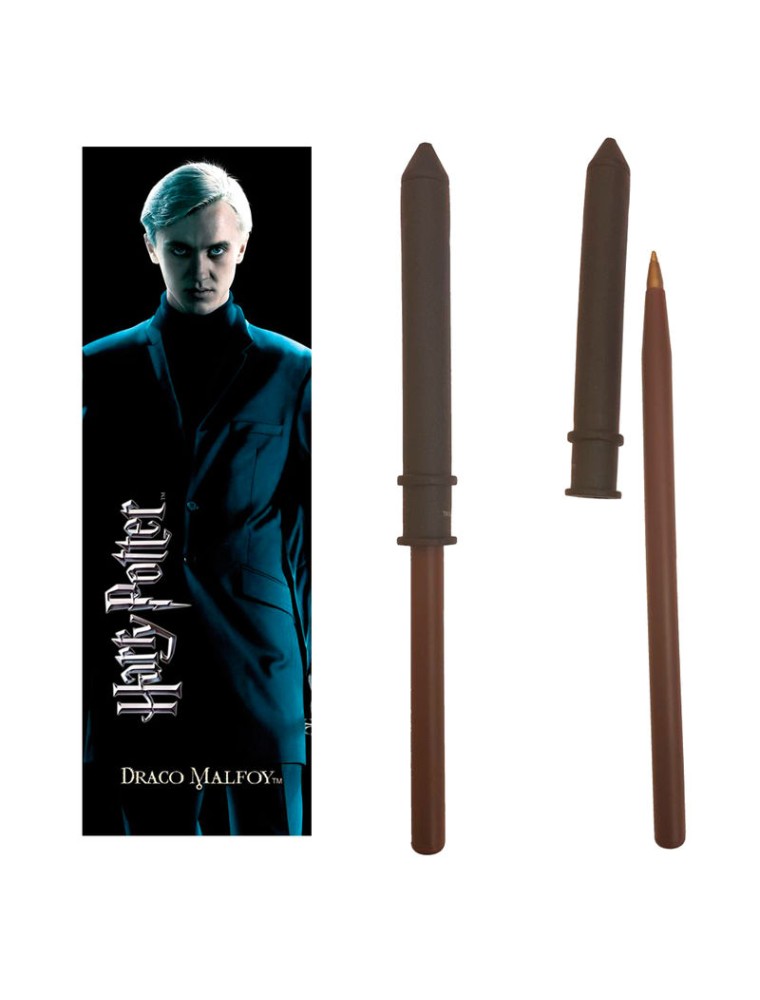 Harry Potter Draco Malfoy Wand Pen E Segnalibro Noble Collection