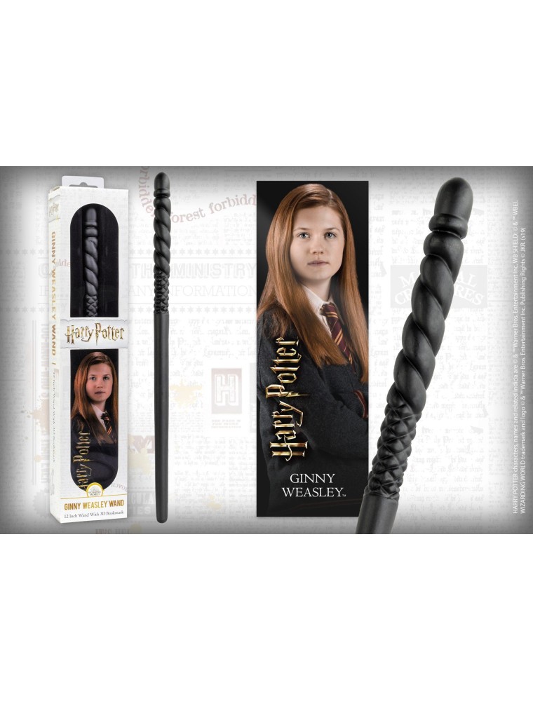 Harry Potter Bacchetta Magic Ginny Weasley con Segnalibro 3D Noble Collection