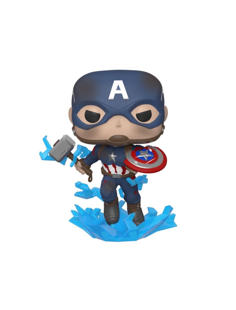 Avengers Endgame Funko Pop Vinile Figura Captain America Con Scudo Rotto 9 cm