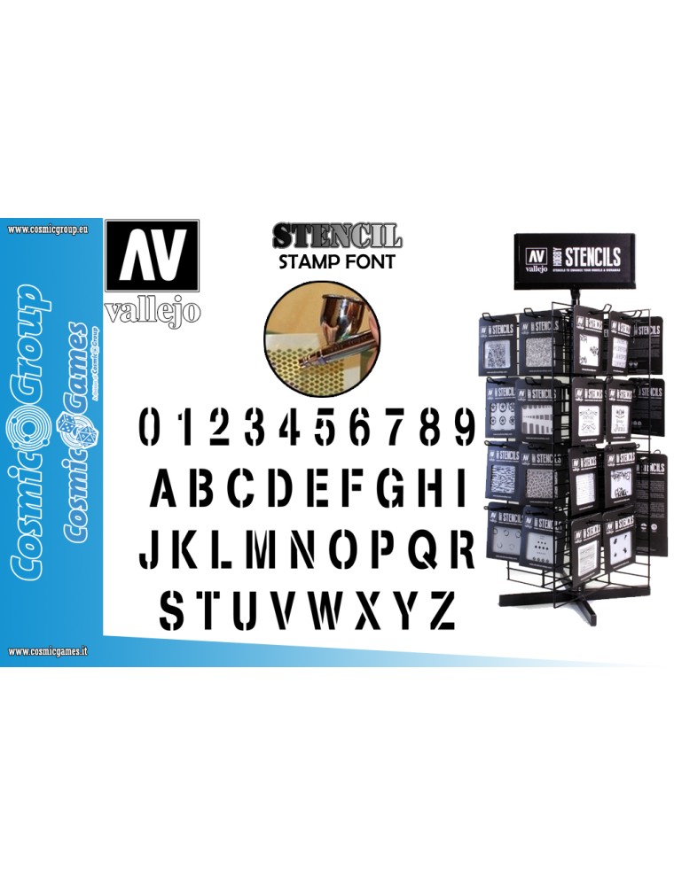 STENCIL STLET002 STAMP FONT ACCESSORI PER MODELLISMO VALLEJO VALLEJO