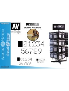 STENCIL STSF004 DIGITAL NUMBERS ACCESSORI PER MODELLISMO VALLEJO VALLEJO