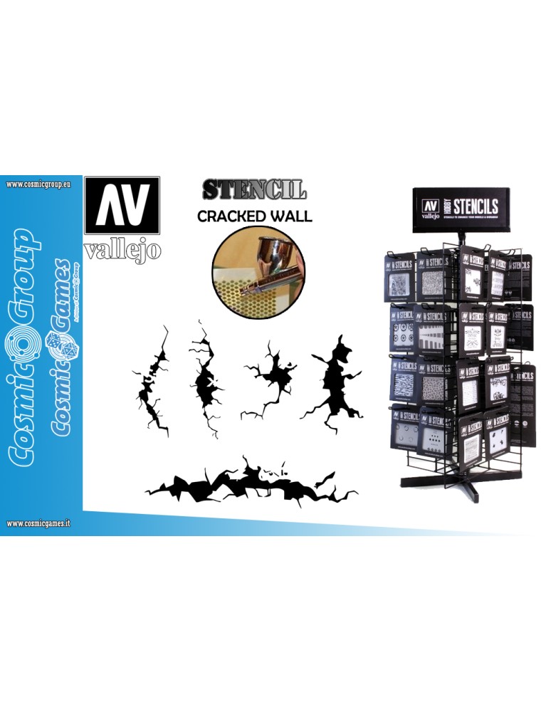 STENCIL STTX001 CRACKED WALL ACCESSORI PER MODELLISMO VALLEJO VALLEJO