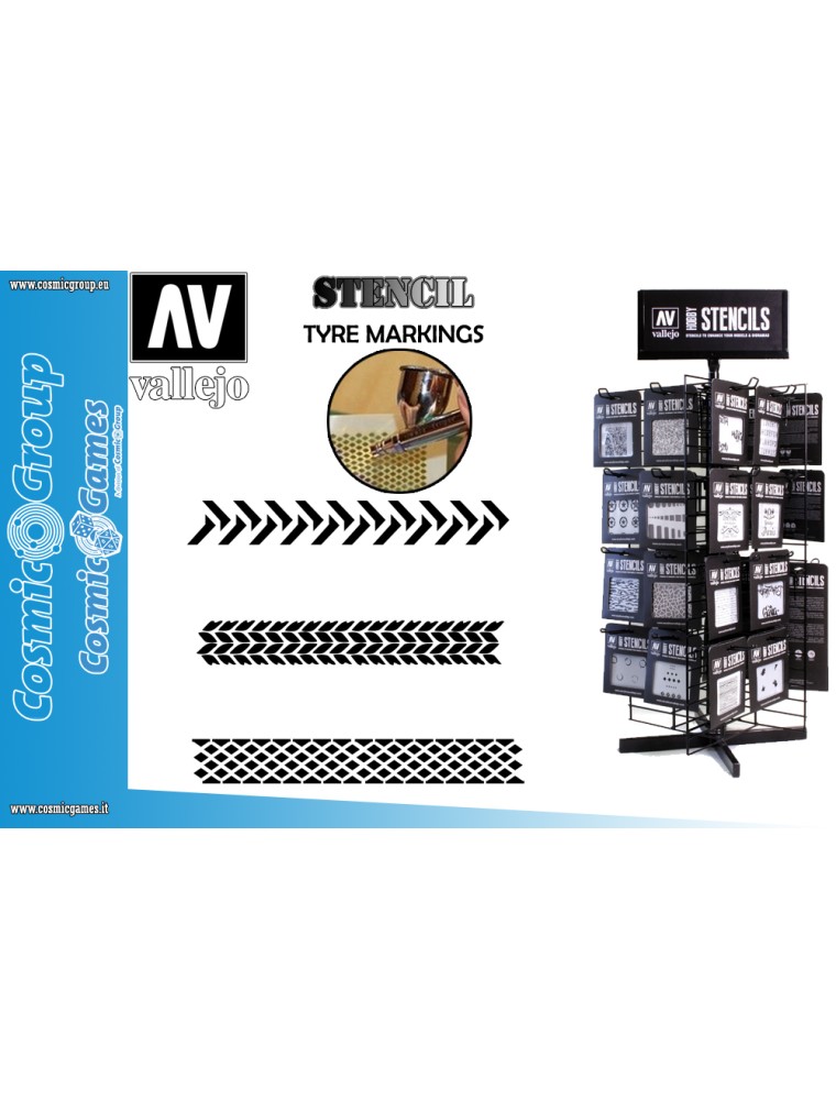 STENCIL STTX002 TYRE MARKINGS ACCESSORI PER MODELLISMO VALLEJO VALLEJO