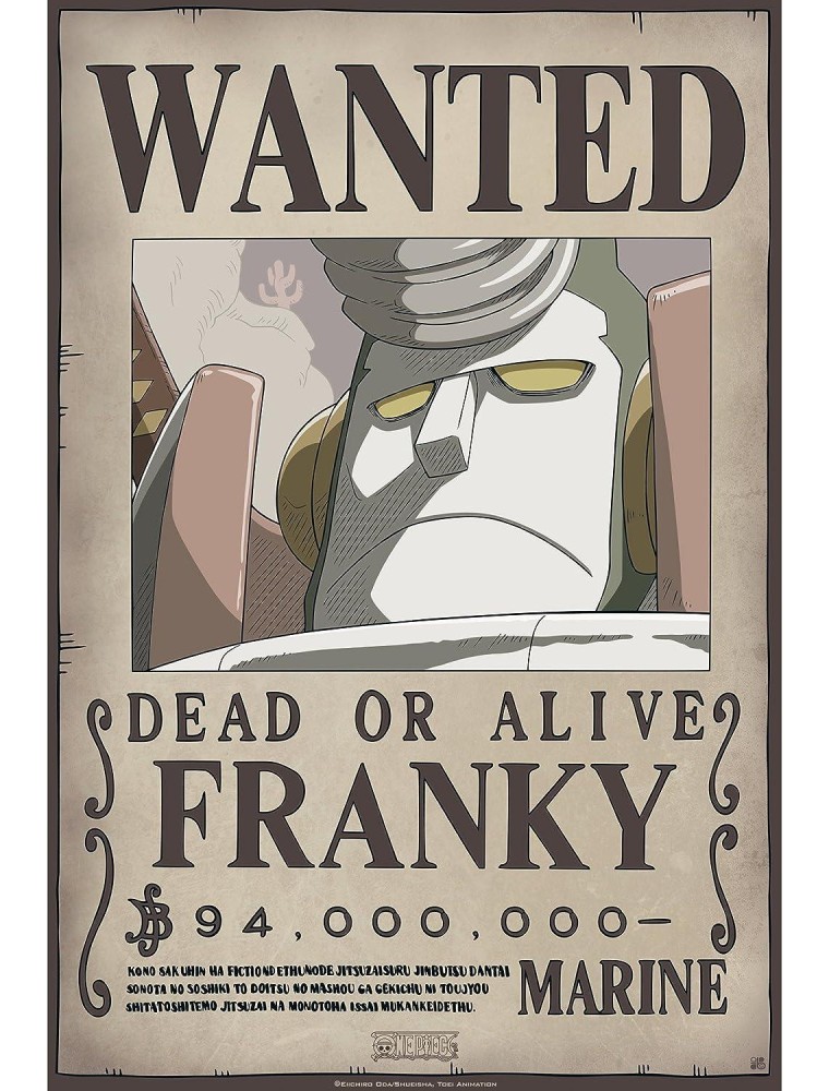 One Piece - Poster Ricercato "Wanted Franky" 52 x 35 cm AbyStyle