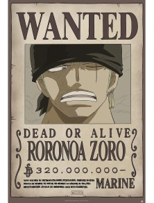 One Piece - Poster Ricercato "Wanted Roronoa Zoro" 91.5 x 61 cm AbyStyle