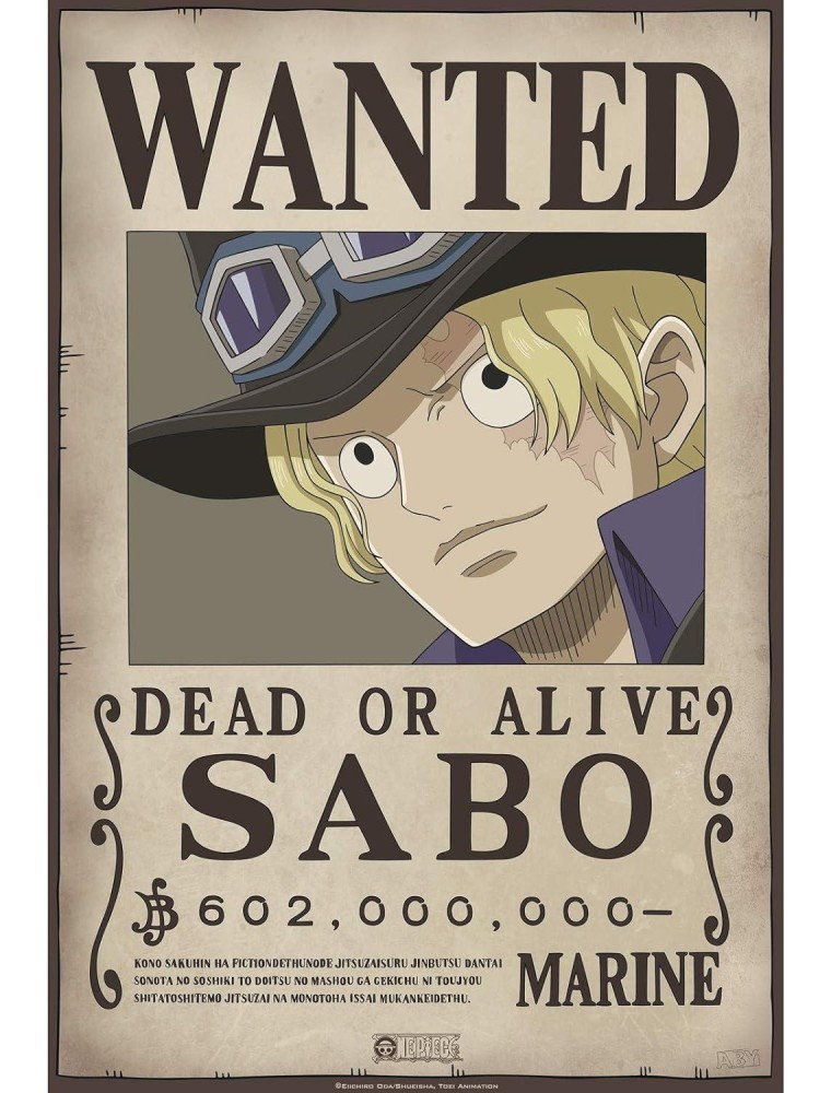 One Piece - Poster Ricercato "Wanted Sabo" 52 x 35 cm AbyStyle