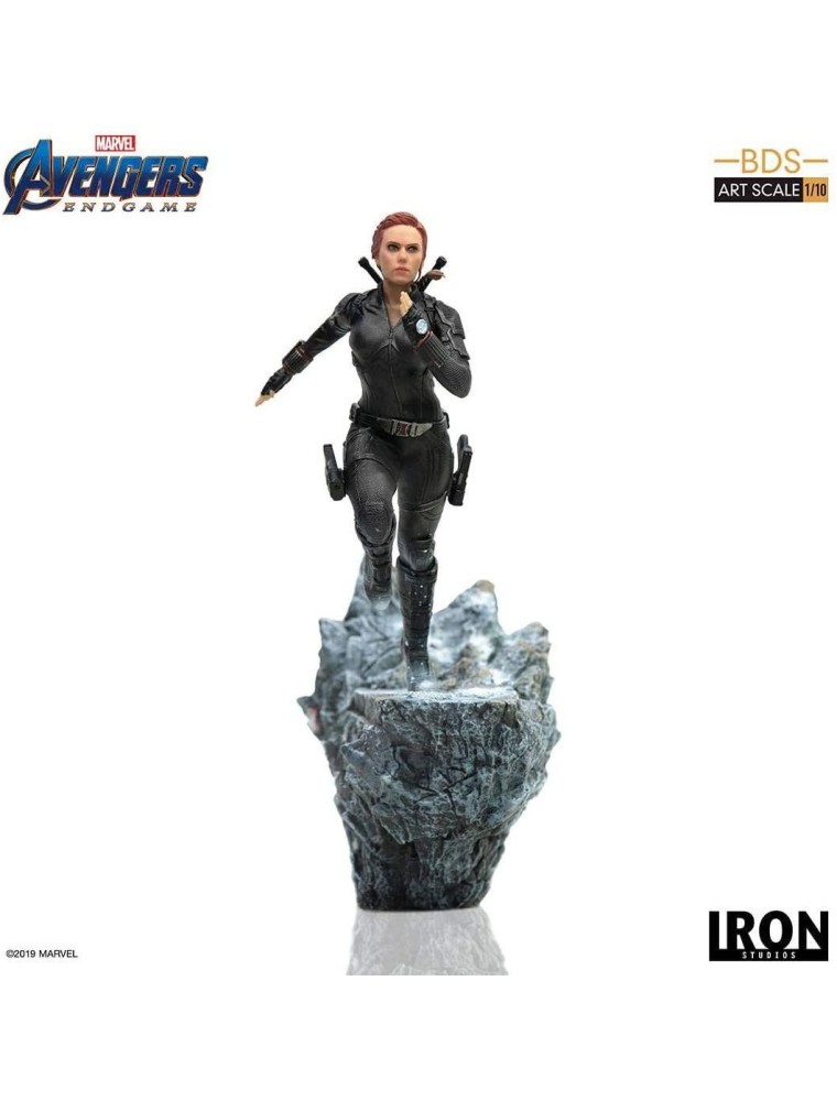 Avengers Endgame BDS Statua Figura Black Widow 21cm Iron Studio Scatola Rovinata