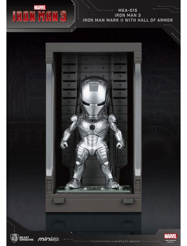 Iron Man 3 Statua Sala Delle Armature Mark Ii Figura 8cm Mini Uova Beast Kingdom