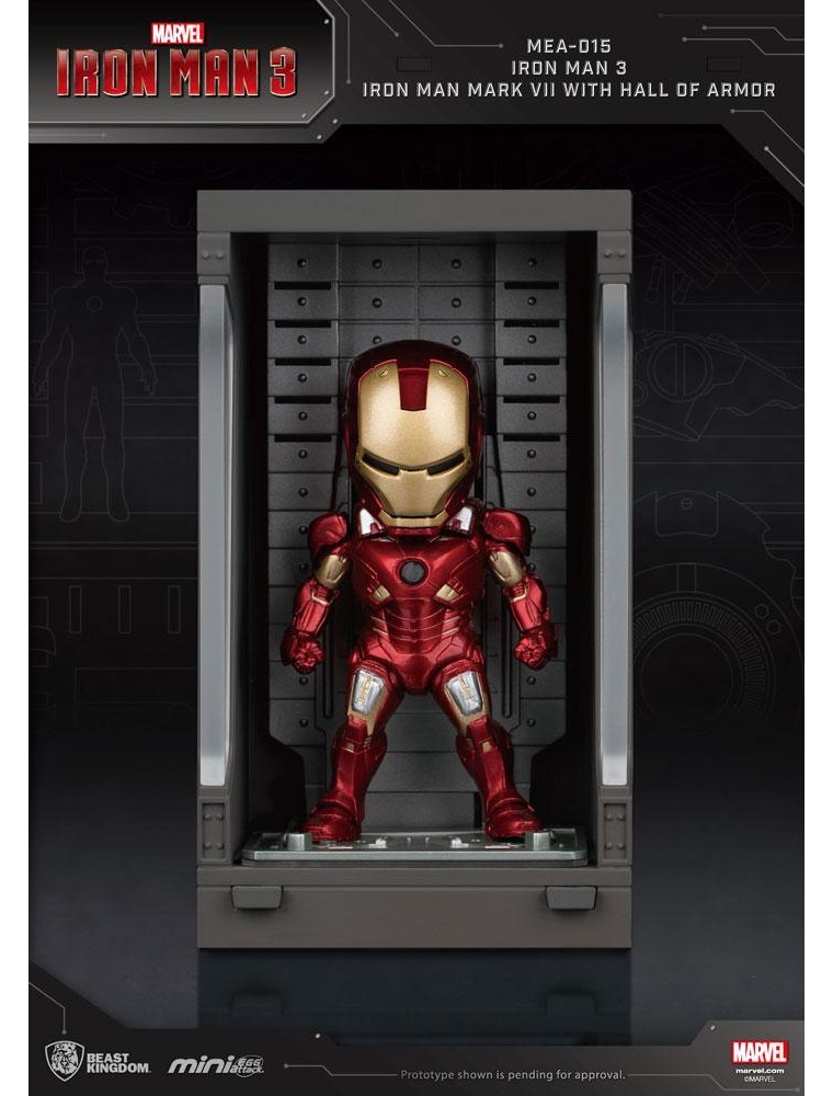 Iron Man 3 Statua Sala Delle Armature Mark VII Figura 8cm Mini Uova Beast Kingdom