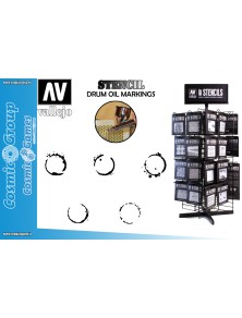 STENCIL STAFV002 DRUM OIL MARKINGS ACCESSORI PER MODELLISMO VALLEJO VALLEJO