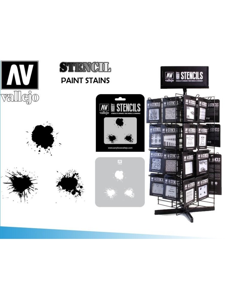 STENCIL STTX005 PAINT STAINS ACCESSORI PER MODELLISMO VALLEJO VALLEJO