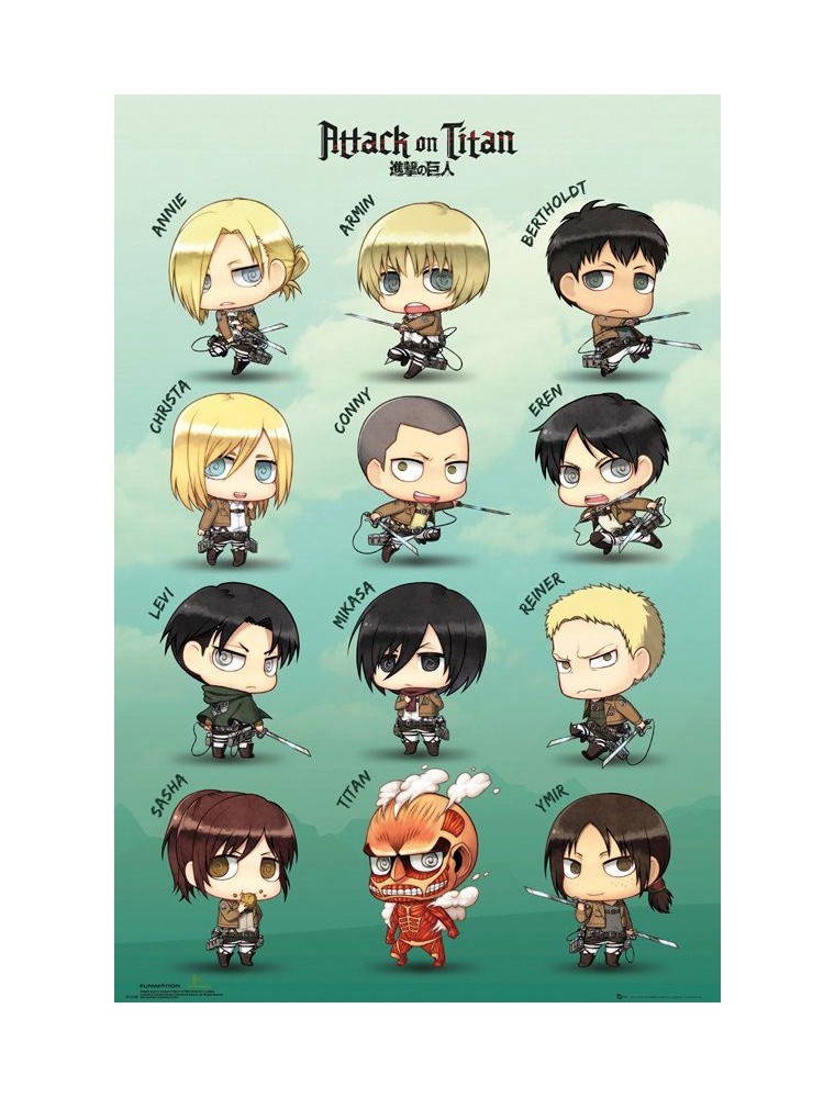 Attack On Titan Poster Pack Chibi Characters 61 X 91 Cm (5) GB eye