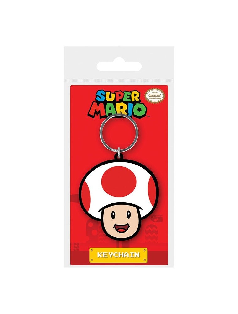 Super Mario Rubber Portachiavi Toad 6 Cm Pyramid International