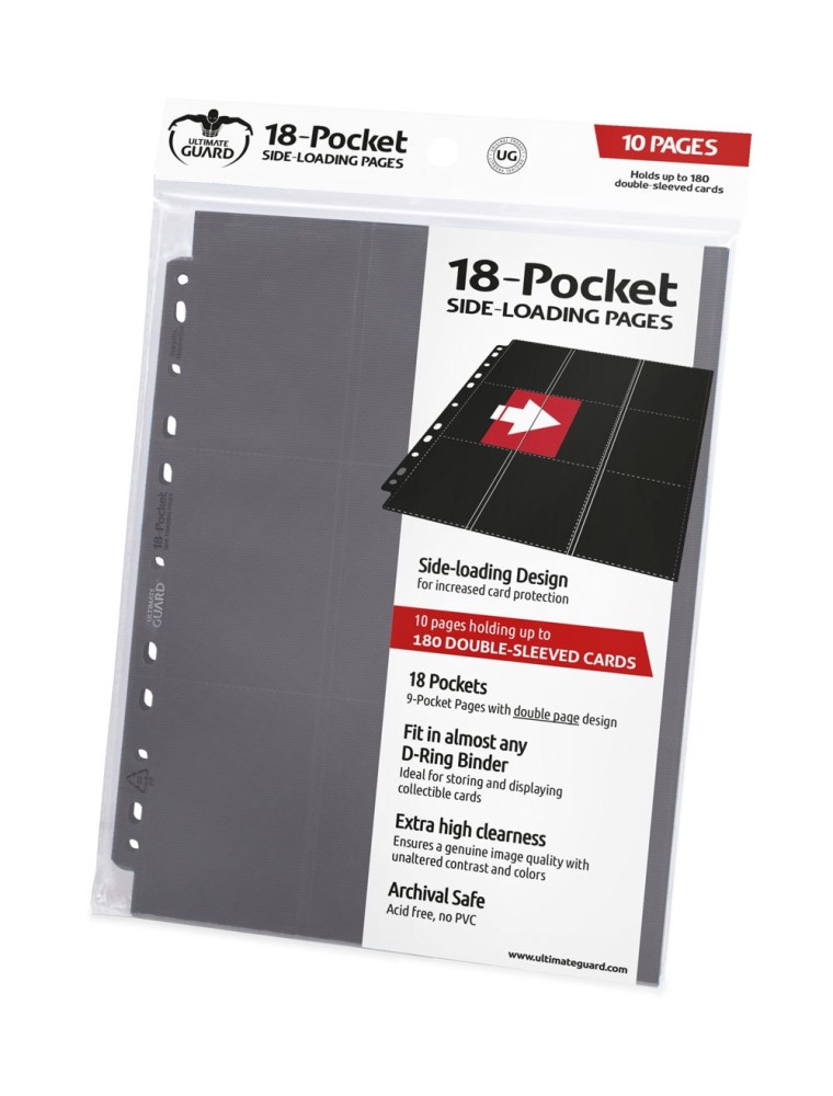 Ultimate Guard 18-Pocket Pages Side-Loading Grey (10) Ultimate Guard