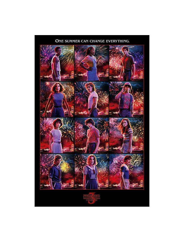 Stranger Things Poster Montaggio Personaggi S3 61 X 91 5 Pezzi cm Pyramid