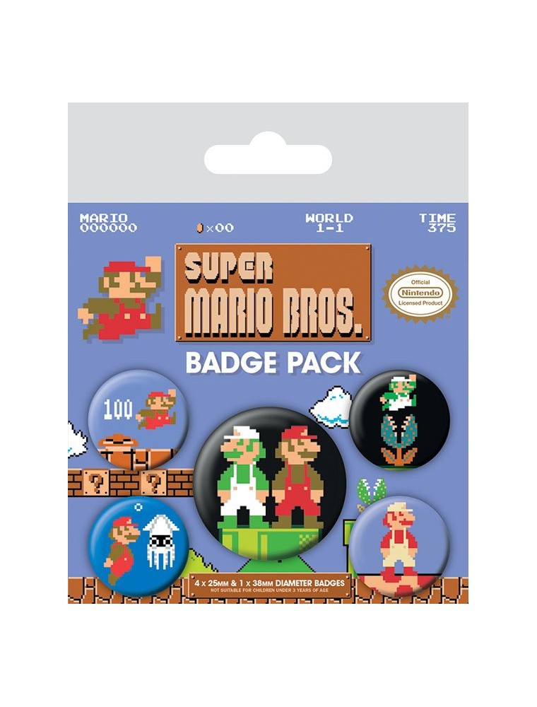 Super Mario Bros. Spilla Badges 5-pack Pyramid International